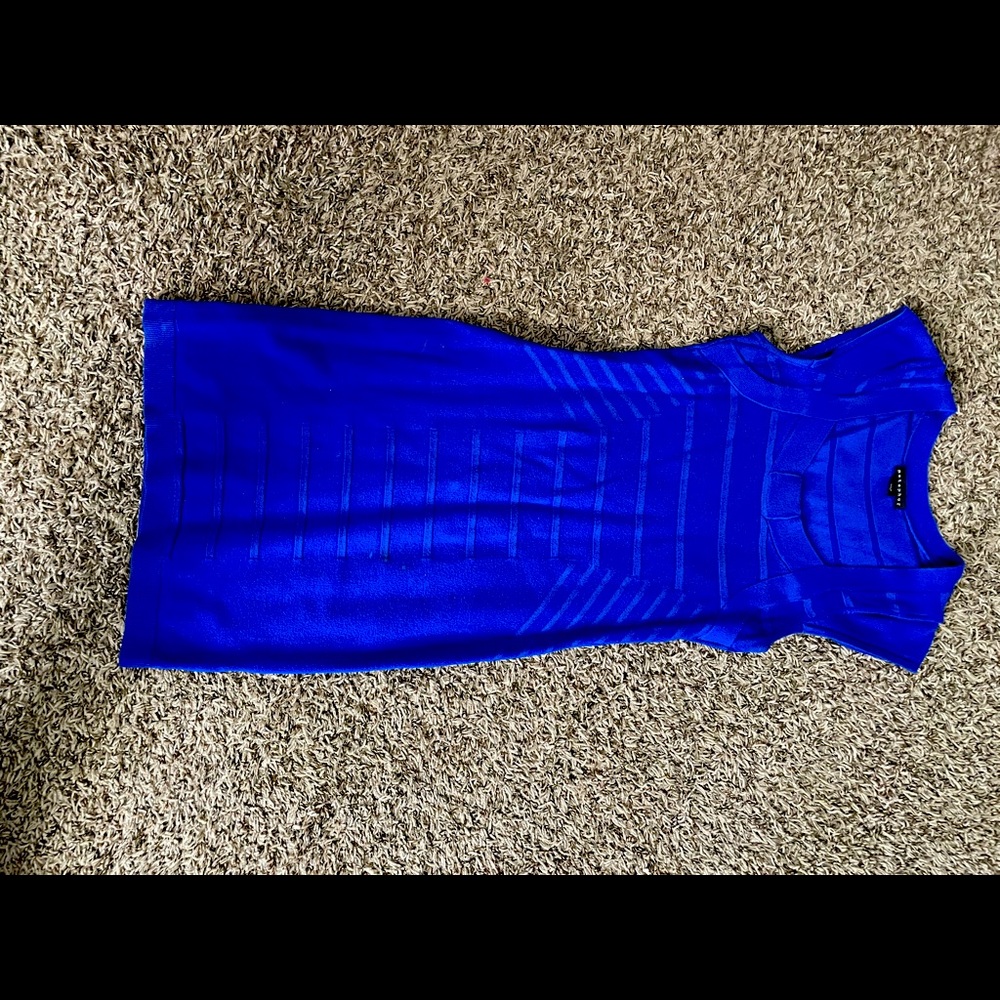 Total blue sleeveless bodycon dress M